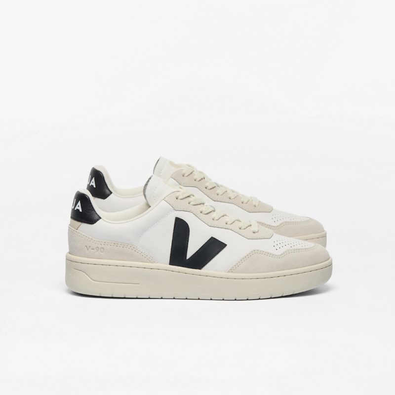 VEJA V-90 O.T. Leather White Black | Sketba