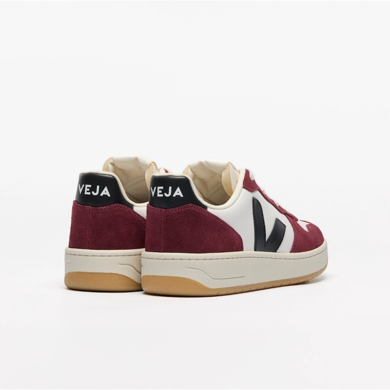 VEJA V-10 Prime Leather White Black Amarante | Sketba